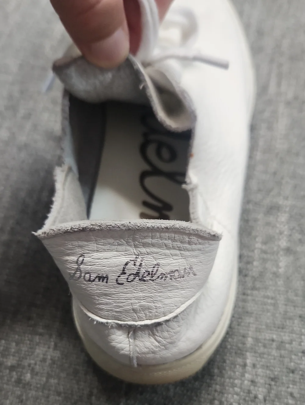 Sam Edelman Poppy Leather White Casual Lace-Up Sneakers Size 7